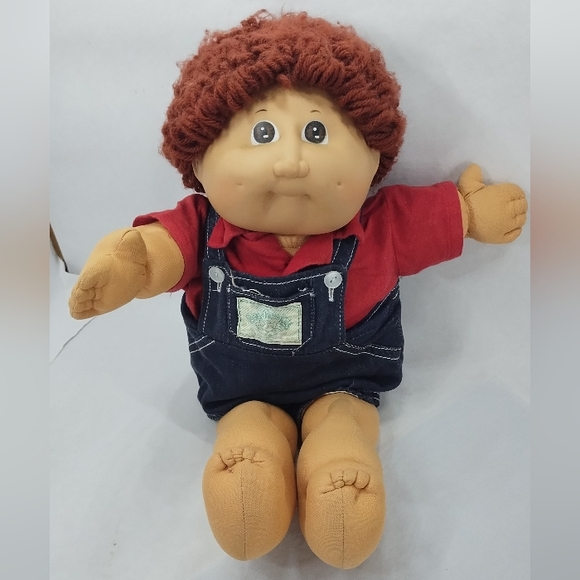 Vintage Cabbage Patch Boy Doll Cole Co 1978 1982Original Red Brown Hair - Picture 1 of 8